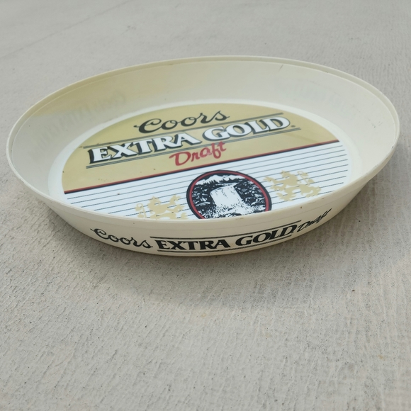 Vintage Coors Extra Gold Draft Promotional Round Beer Tray - Picture 5 of 8